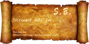 Strompf Béla névjegykártya